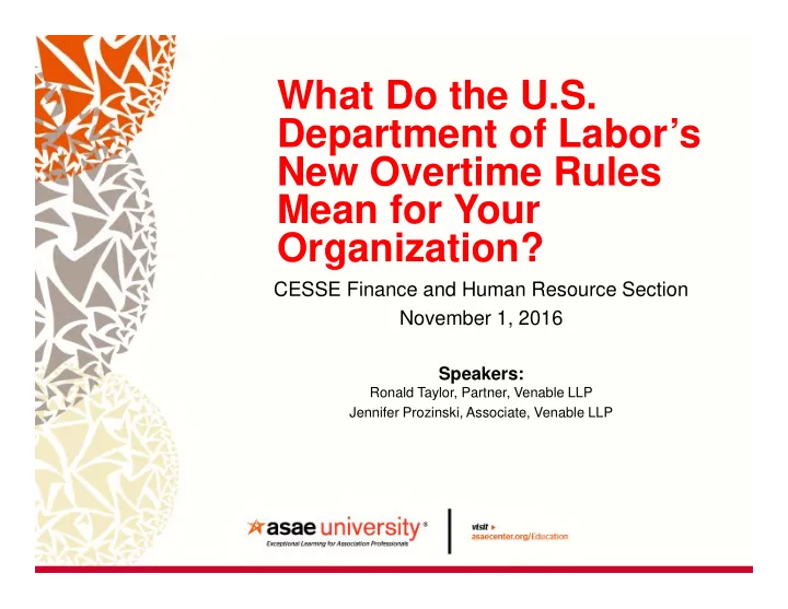 what do the u s department of labor s new overtime rules