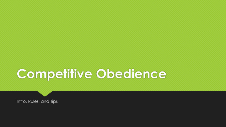 competitive obedience