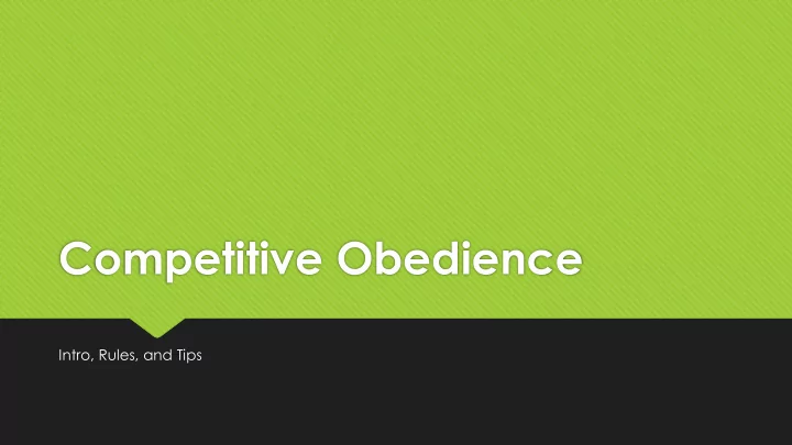 competitive obedience