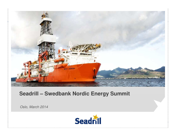 seadrill swedbank nordic energy summit