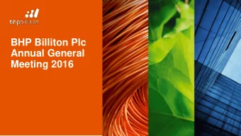 Annual General  Meeting 2016  Disclaimer  Forward-looking statements  This presentation contains