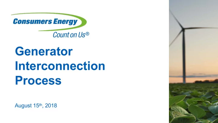 generator interconnection process