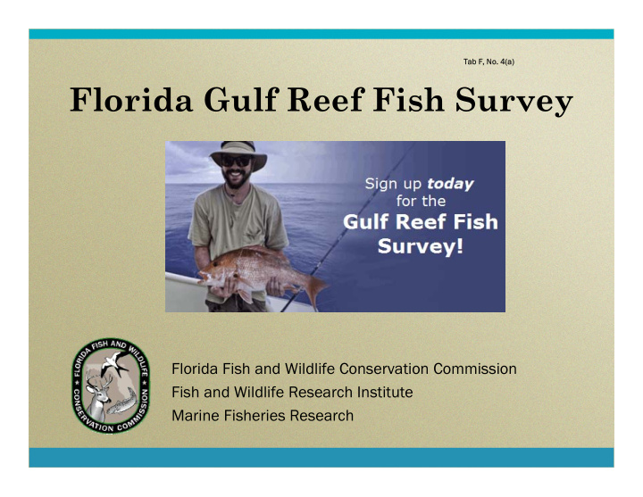 florida gulf reef fish survey