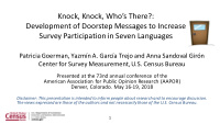 knock knock who s there development of doorstep messages