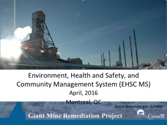 Environment,  Health  and  Safety,  and    Community  Management  System