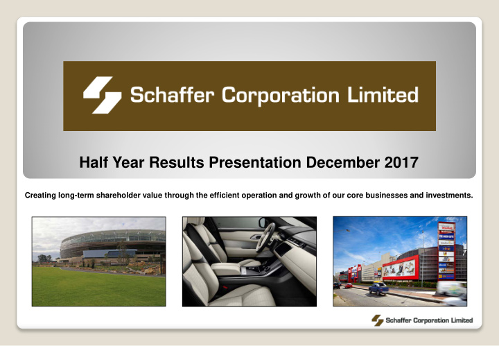 half year results presentation december 2017