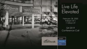 Q4 2019  Conference Call  Forward Looking Statements and Non-GAAP Measures  Forward Looking