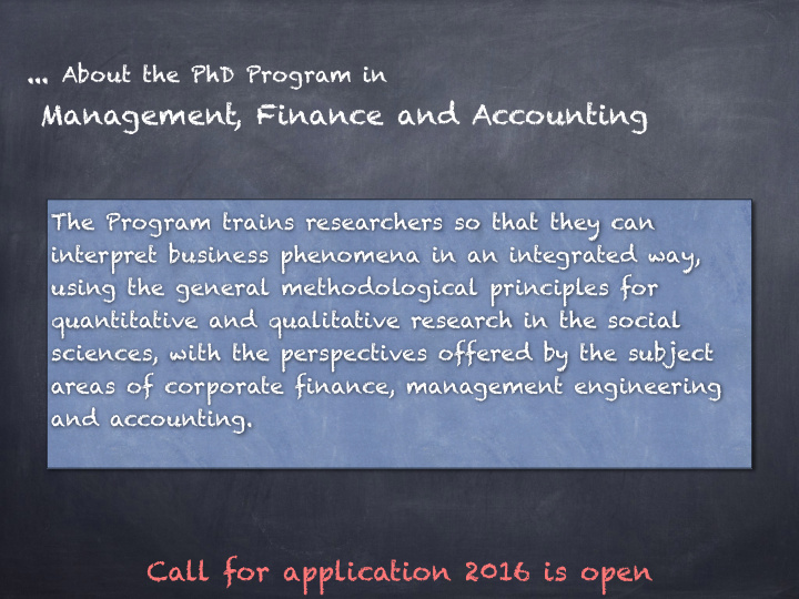 about the phd program in management finance and accounting