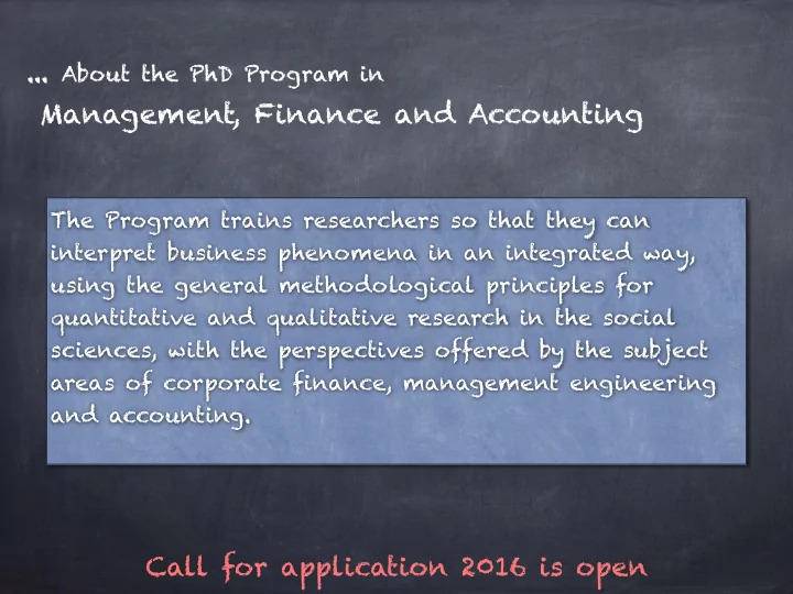about the phd program in management finance and accounting