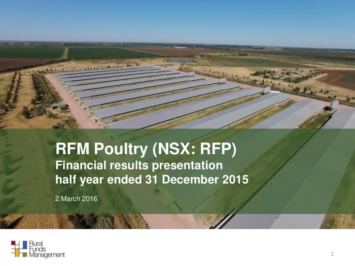 rfm poultry nsx rfp