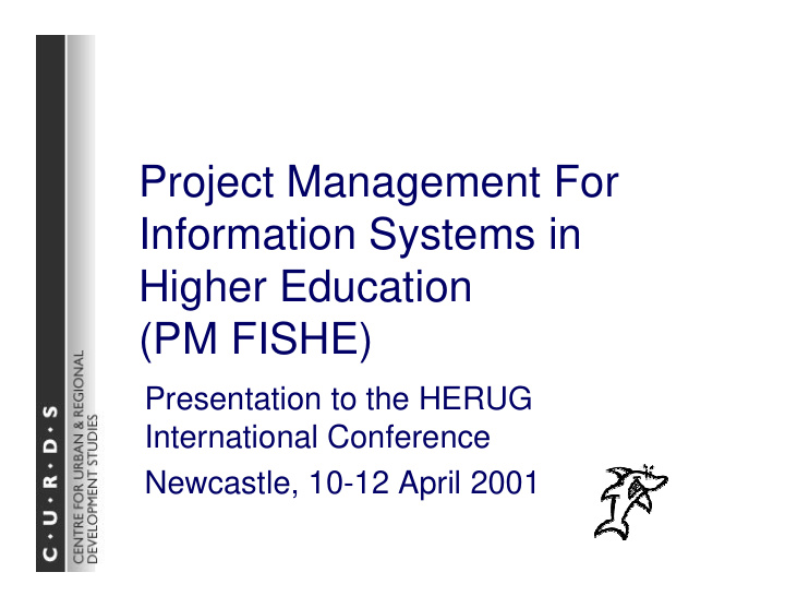 project management for information systems in higher