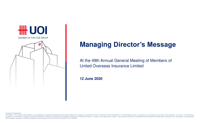 managing director s message