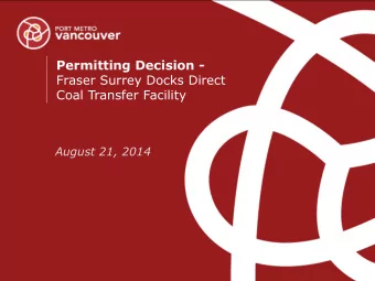 Permitting Decision -  Fraser Surrey Docks Direct  Coal Transfer Facility  August 21, 2014
