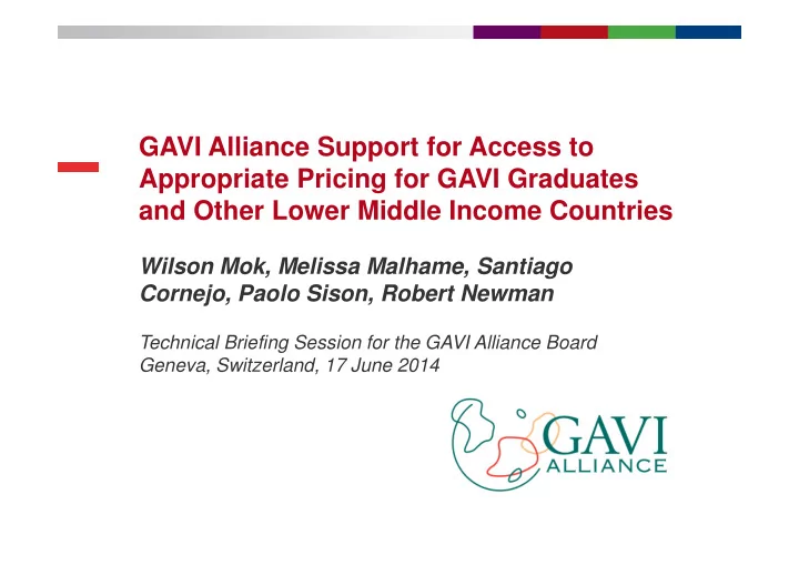 gavi alliance support for access to appropriate pricing