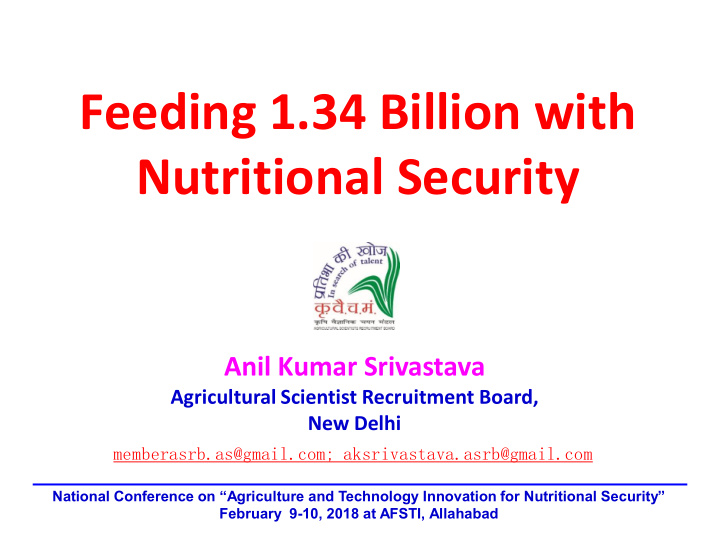 feeding 1 34 billion with nutritional security