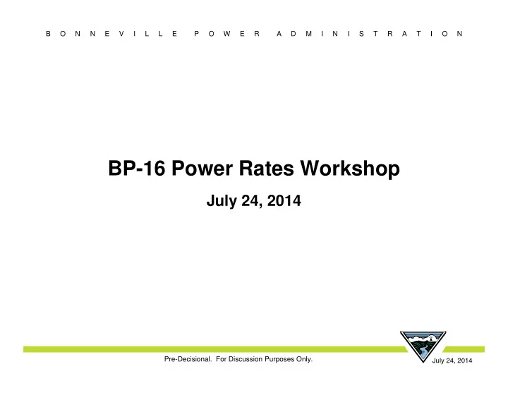 bp 16 power rates workshop