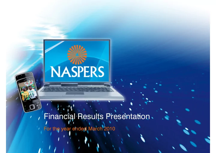 financial results presentation