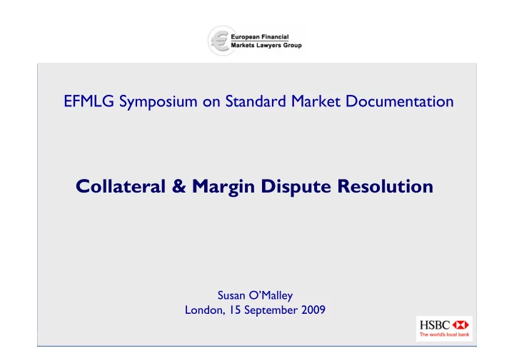 collateral margin dispute resolution