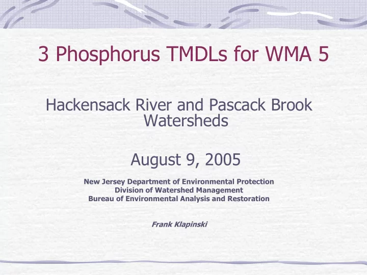 3 phosphorus tmdls for wma 5