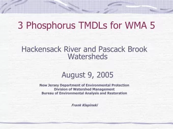 3 Phosphorus TMDLs for WMA 5  Hackensack River and Pascack Brook  Watersheds  August 9, 2005  New