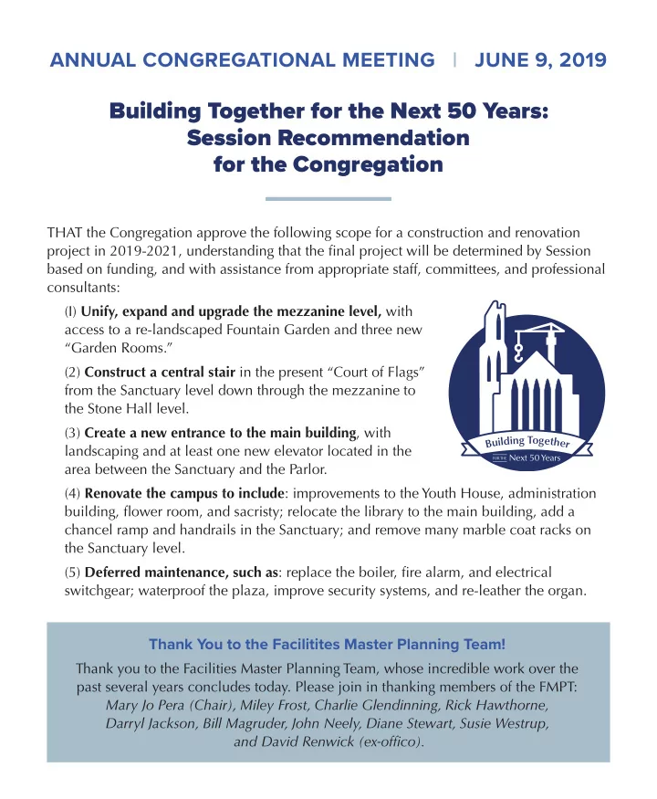 building together for the next 50 years session