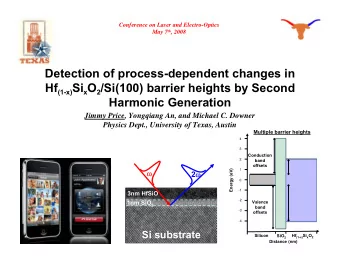 Detection of process-dependent changes in Hf (1-x) Si x O 2 /Si(100) barrier heights by Second