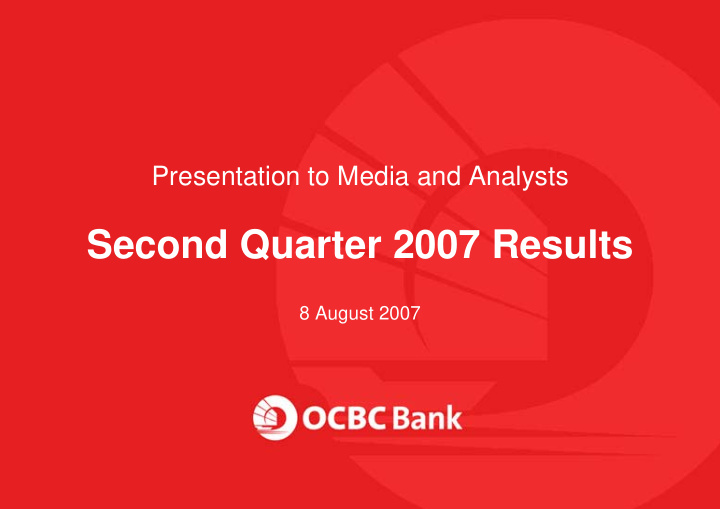 second quarter 2007 results