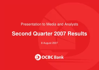 Second Quarter 2007 Results  8 August 2007  Agenda    Results Overview    Performance Trends