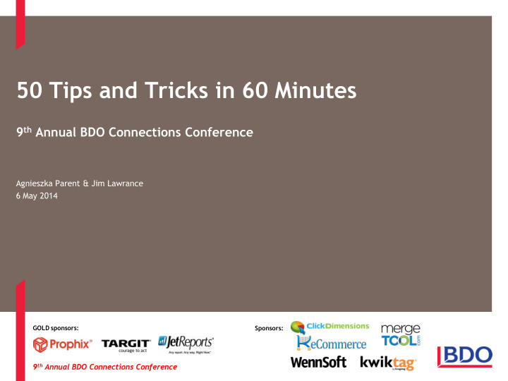 50 tips and tricks in 60 minutes