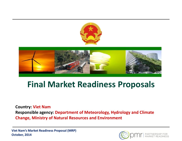 final market readiness proposals