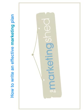 How to write an effective marketing plan  Leigh Jolliffe, BA (Hons) DipM ACIM CV: marketing