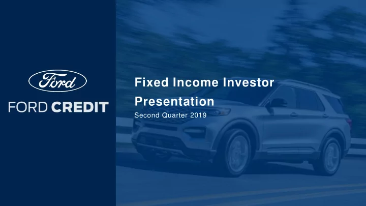 fixed income investor presentation