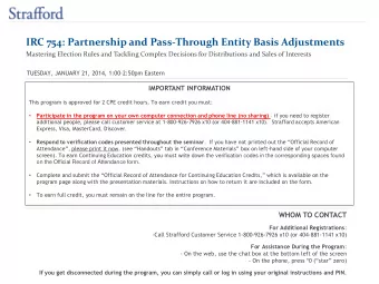 IRC 754: Partnership and Pass-Through Entity Basis Adjustments  Mastering Election Rules and