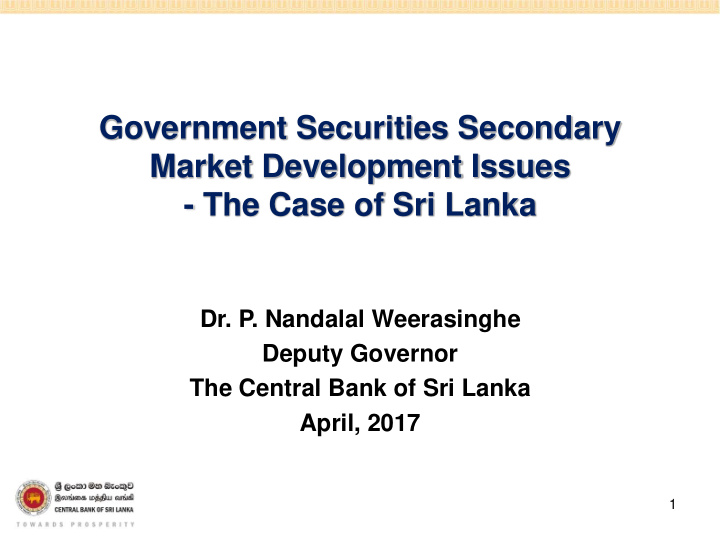 government securities secondary