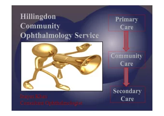 {  Background  PCT Open Tender in 2011  30% Ophthalmology OP Services  Multiple Bidders