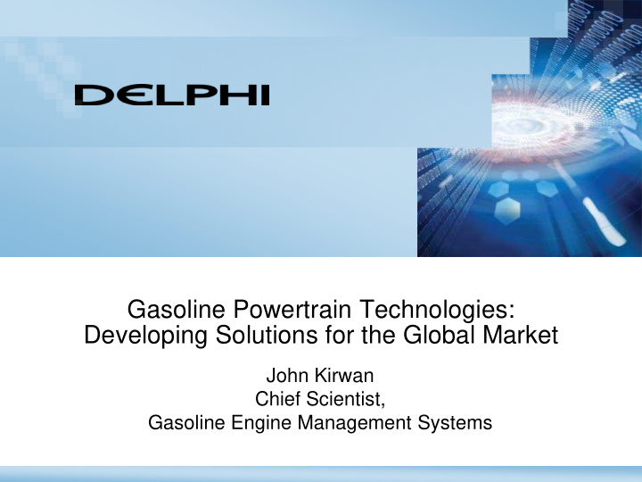 gasoline powertrain technologies developing solutions for