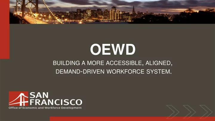 san francisco workforce alignment vision