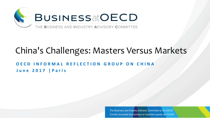 china s challenges masters versus markets