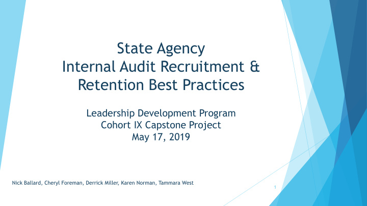 state agency internal audit recruitment retention best
