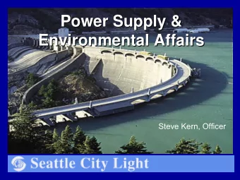 Power Supply &amp;  Power Supply &amp;  Environmental Affairs  Environmental Affairs  Steve Kern,