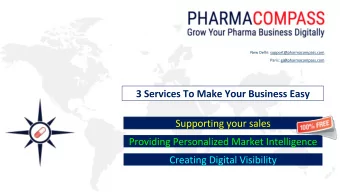 $  Who develops  What Quantity?  Increased Sales  d  a generic?  e  v  i  e  c  e  r  s  a  ?  ?  h