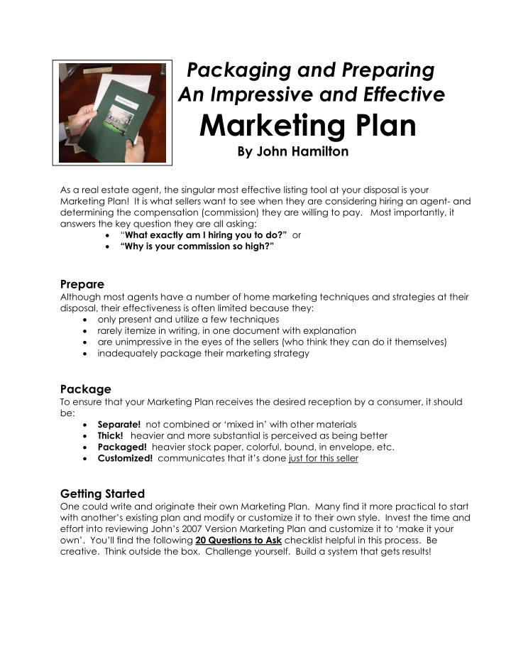 marketing plan