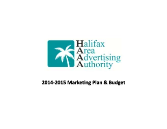 2014 2014  2015 Marketing Plan &amp; 2015 Marketing Plan &amp; Budget  Budget Destination