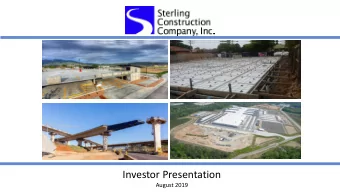 Investor Presentation  August 2019  Disclosure: Forward-Looking Statements  This presentation