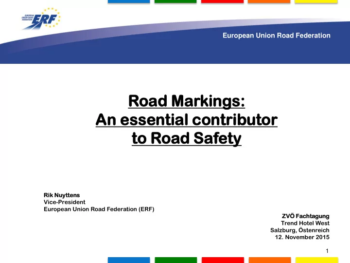 road ad ma markin ings an essent ntial l contrib ibut