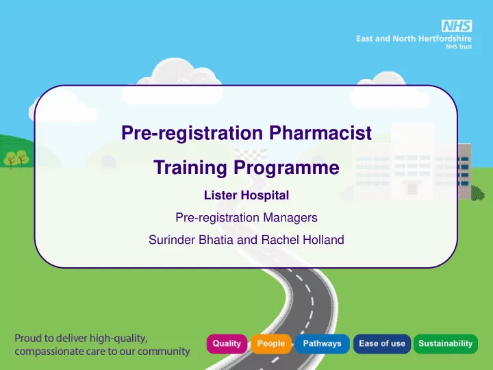 pre registration pharmacist training programme