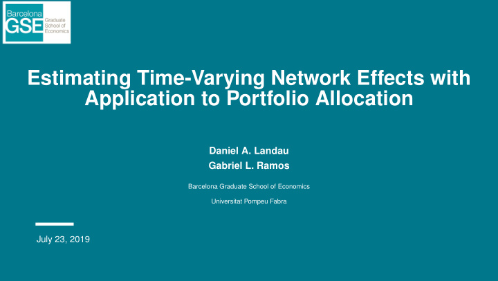 estimating time varying network effects with application