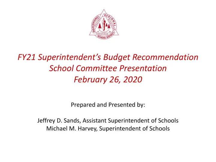 school committee presentation