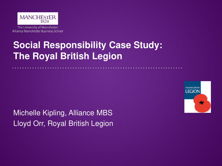 social responsibility case study the royal british legion
