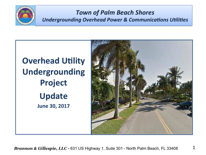 overhead u lity undergrounding project update